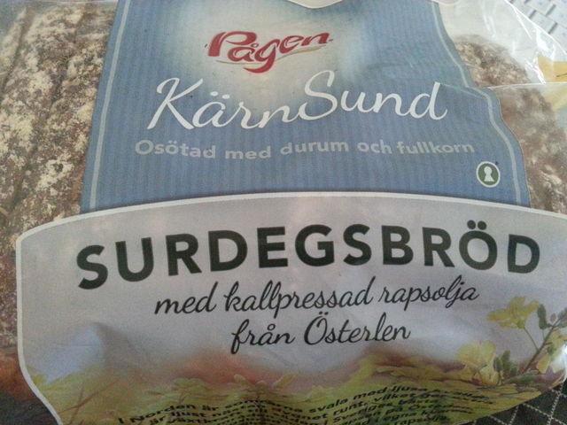 Næringsinnhold i Surdegsbröd/Surdeigsbrød