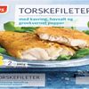 Torskefileter med kavring, havsalt og grovkvernet pepper